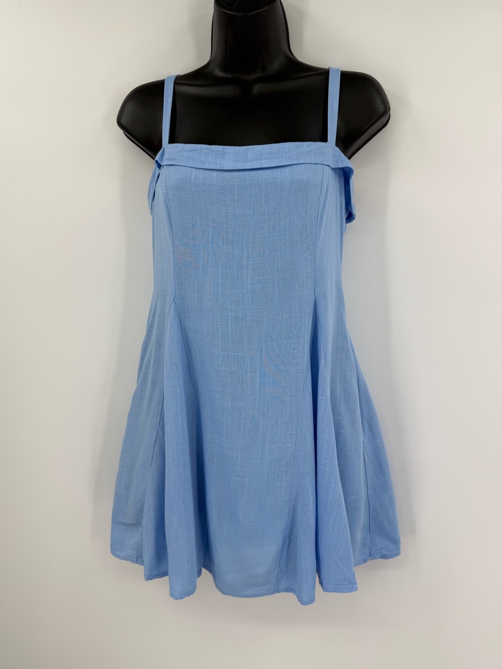 Petal + Pup Caitlin Linen Blend Mini Dress | Blue | Size 6 - Picture 4 of 9